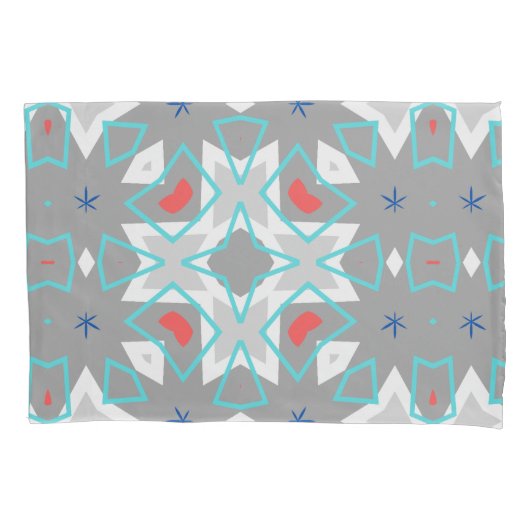 Coral Gray Mandala Pattern | Geometric Floral Boho Kussensloop (Voorkant)