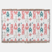 Coral Green Llama Alpaca Animal Homs Deken (Voorkant)