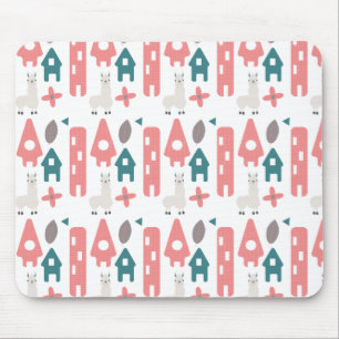 Coral Green Llama Alpaca Animal Homs Muismat