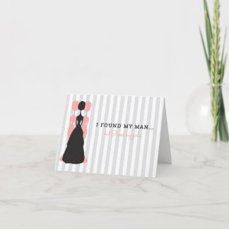 Coral & Grey Be My Bridesmaid Kaart