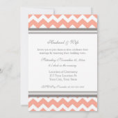 Coral Grey Chevron Invitations de renouvellement d (Dos)