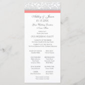 Coral Grey Damask Foto Trouwprogramma Programma (Achterkant)