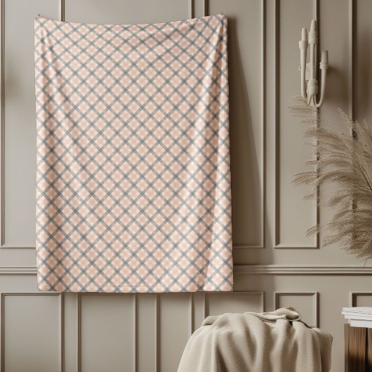 Coral Grey Geruite Deken voor bank of bed