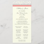 Coral Grey Off White Damask Wedding Program Programma (Achterkant)