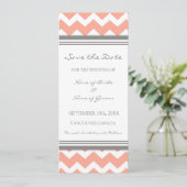 Coral Grey Wedding Save the Date Card (Staand voorkant)