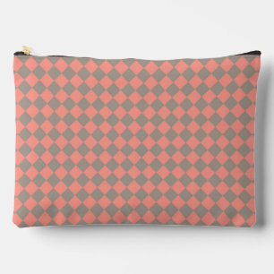 Coral Grijs Geruit Diamant Patroon Groot Etui