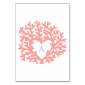 Coral Heart Aqua Beach Noces Numéros de table (Dos)