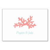 Coral Heart Aqua Beach Noces Numéros de table (Dos)