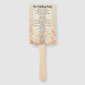 Coral Heart Leaf Tree Wedding Programme Handwaaier (Achterkant)