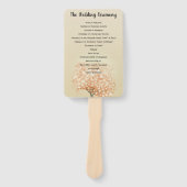 Coral Heart Leaf Tree Wedding Programme Handwaaier (Voorkant)