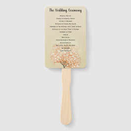 Coral Heart Leaf Tree Wedding Programme Handwaaier