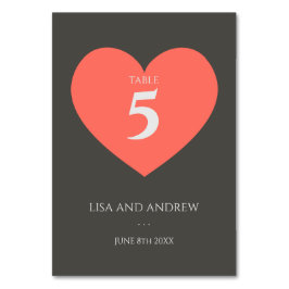 Coral Heart Wedding Kaart