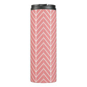 Coral Herringbone Chevron Pattern Thermal Tumbler Thermosbeker (Achterkant)