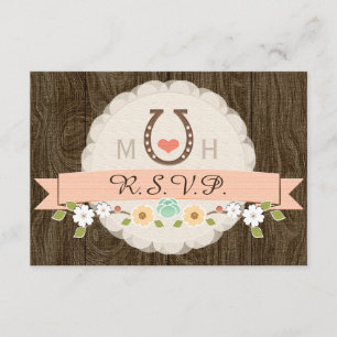 CORAL HOEFIJZER WESTERN WEDDING RSVP-KAART RSVP KAARTJE