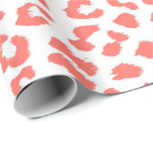 Coral Leopard Print Cadeaupapier (Rol Hoek)
