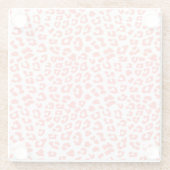 Coral Leopard Print Glazen Onderzetter (Achterkant)