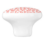 Coral Leopard Print Keramische Knop (Zijkant)