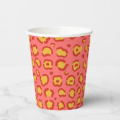 Coral Leopard Print Papieren Bekers (Links)