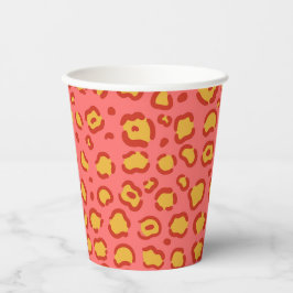 Coral Leopard Print Papieren Bekers
