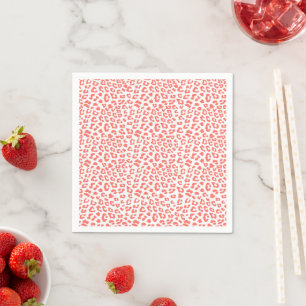 Coral Leopard Print Servet