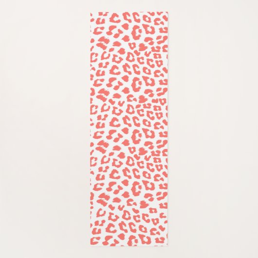 Coral Leopard Print Yogamat (Achterkant)