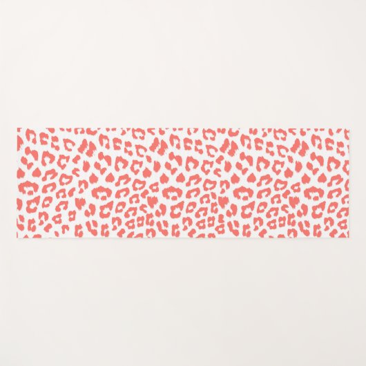 Coral Leopard Print Yogamat (Voorkant (horizontaal))