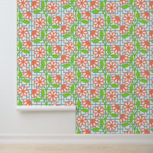 Coral Lime & Aqua Bloemendecoratie op Bamboe Trali