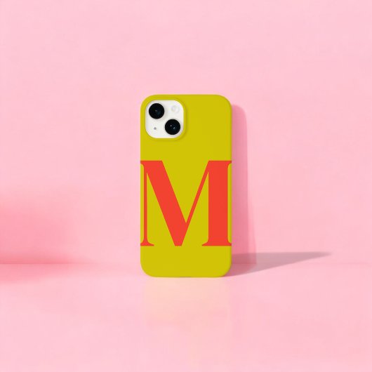 Coral Limoen initiaal gepersonaliseerd monogram Case-Mate iPhone Case