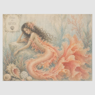 Coral Mermaid Vintage Oceaan Dromen Decoupage Papi Tissuepapier