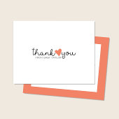 Coral mignon Orange Baby shower de coeur Merci