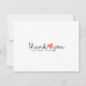 Coral mignon Orange Baby shower de coeur Merci (Devant)