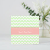Coral Mint Chevron Custom Baby Shower Invitations (Debout devant)