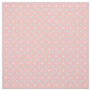 Coral Mint Green Polka Dot Pattern Stof