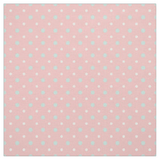 Coral Mint Green Polka Dot Pattern Stof