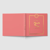Coral Monogram Mariage Foil Livre d'invité (Complet)