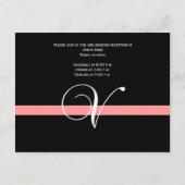 Coral Monogramme V Carte de la réception de mariag (Dos)