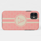 Coral Monogrammed iPhone 5 Coque (Dos (Horizontal))