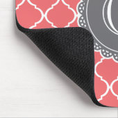 Coral Moroccan Lattice Pattern Gray Monogram Muismat (Hoek)