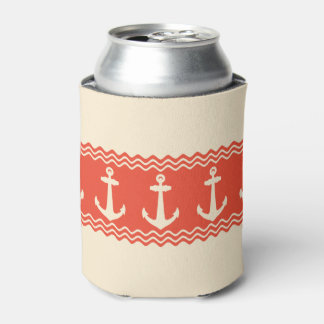 Coral Nautical Anchor Coastal Stripes Blikjeskoeler