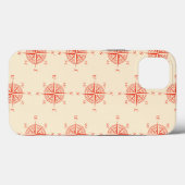 Coral Nautical Sailing Compass Case-Mate iPhone Case (Achterkant (horizontaal))
