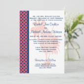 Coral & Navy Blue Beach Wedding Invitations (Debout devant)