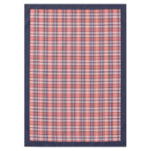 Coral Navy Plaid Nappe Sleek et Contemporain (Devant)