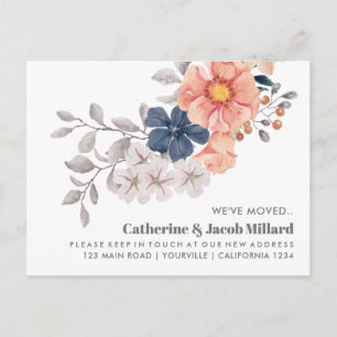 Coral Navy We hebben het nieuwe adres van New Hous Briefkaart