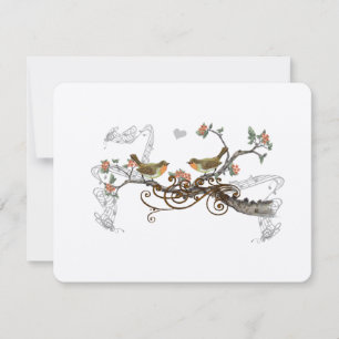 Coral Oiseaux de l'Amour Mariage RSVP