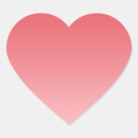 Coral Ombre Hart Sticker (Voorkant)