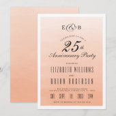 Coral Ombre | Invitation Anniversaire (Devant / Derrière)