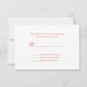 Coral ombré palm Trees Beach Wedding RSVP Kaartje (Achterkant)