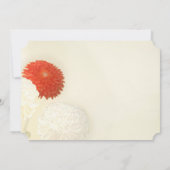 Coral Orange Chrysanthemum Invitations de mariage (Dos)