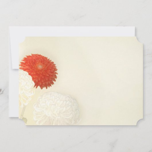 Coral Orange Chrysanthemum Invitations de mariage (Dos)