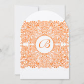 Coral Orange Inséparables Faire-part de mariage (Devant)